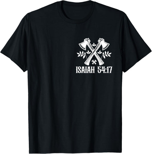 No Weapon Formed Against Me Isaiah 54 Christian Bible T-Shirt - T-Shirt | Black
