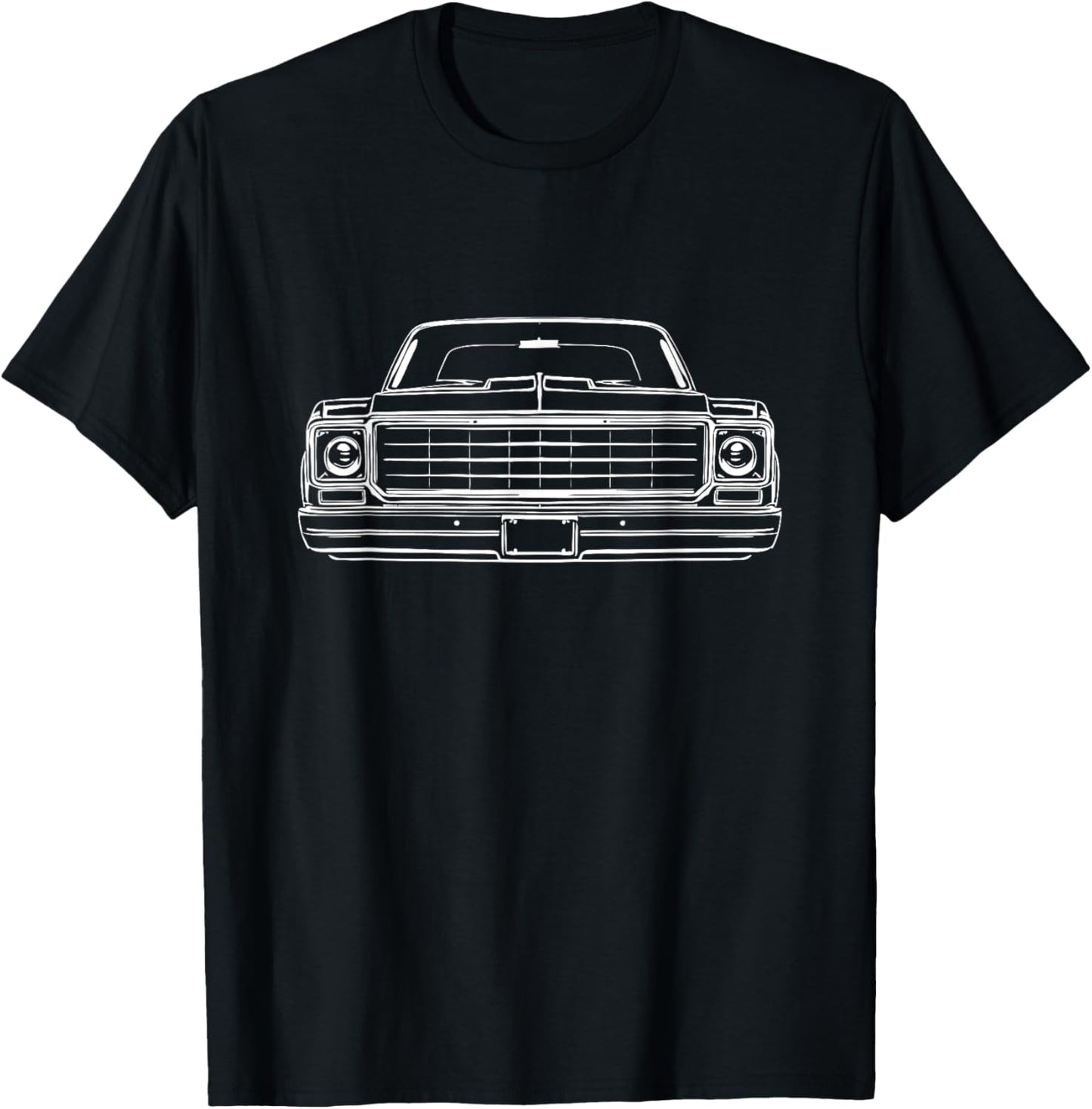 73-87 Squarebody Grill Silhouette Round Eye Squarebody Truck T-Shirt - T-Shirt | Black