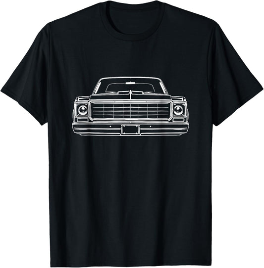 73-87 Squarebody Grill Silhouette Round Eye Squarebody Truck T-Shirt - T-Shirt | Black