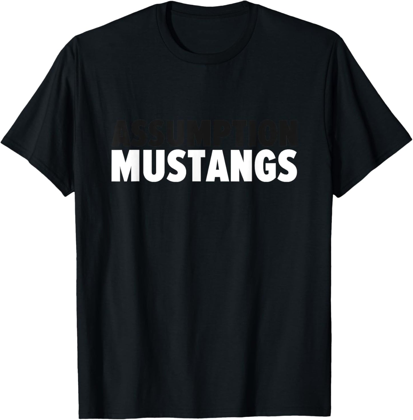 Assumption Mustangs Bold T-Shirt - T-Shirt | Black