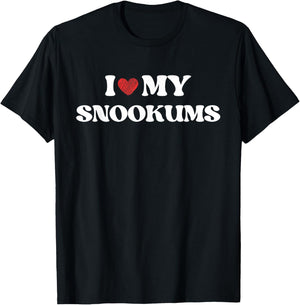 Funny I Love My Snookums I Heart My Snookums Funny T-Shirt - T-Shirt | Black