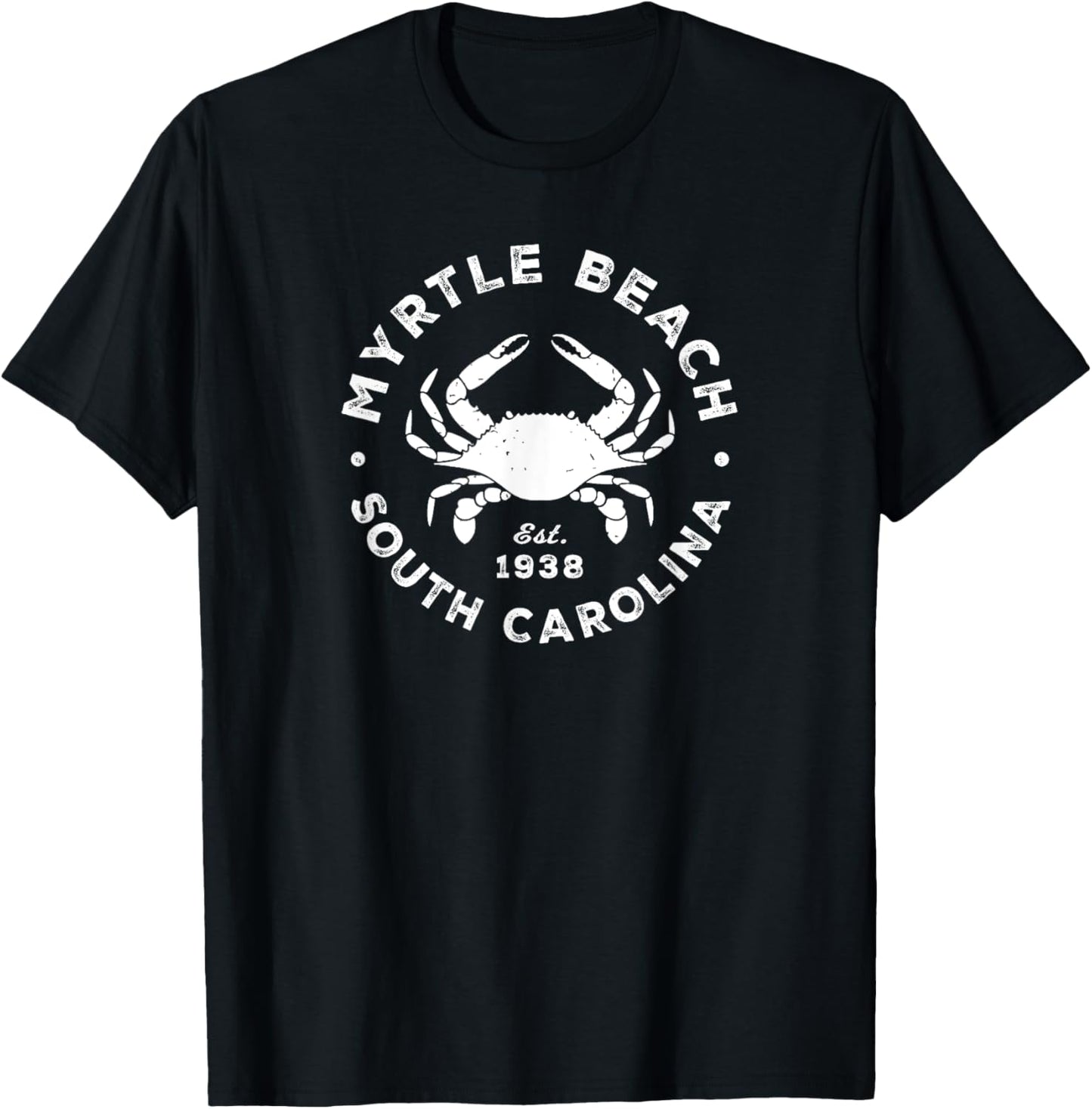 Myrtle Beach South Carolina Blue Crab Vacation Souvenir T-Shirt - T-Shirt | Black