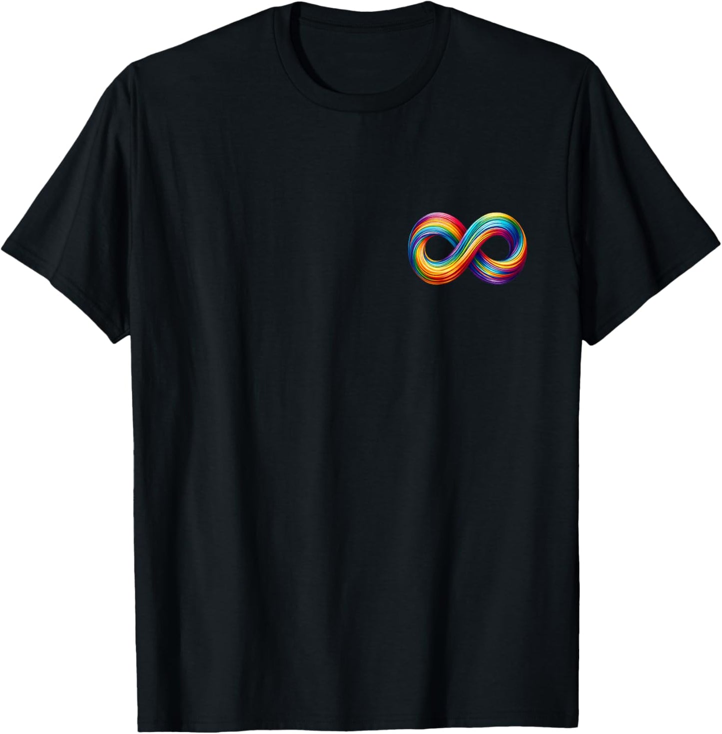 Neurodiversity Infinity Sign Rainbow Symbol Autism Awareness T-Shirt - T-Shirt | Black