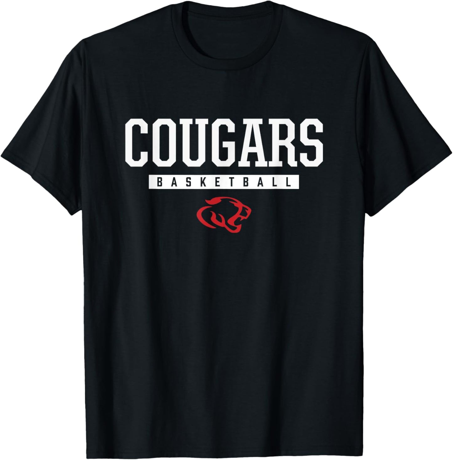Crosby Cougars Logo Basketball HS T-Shirt - T-Shirt | Black