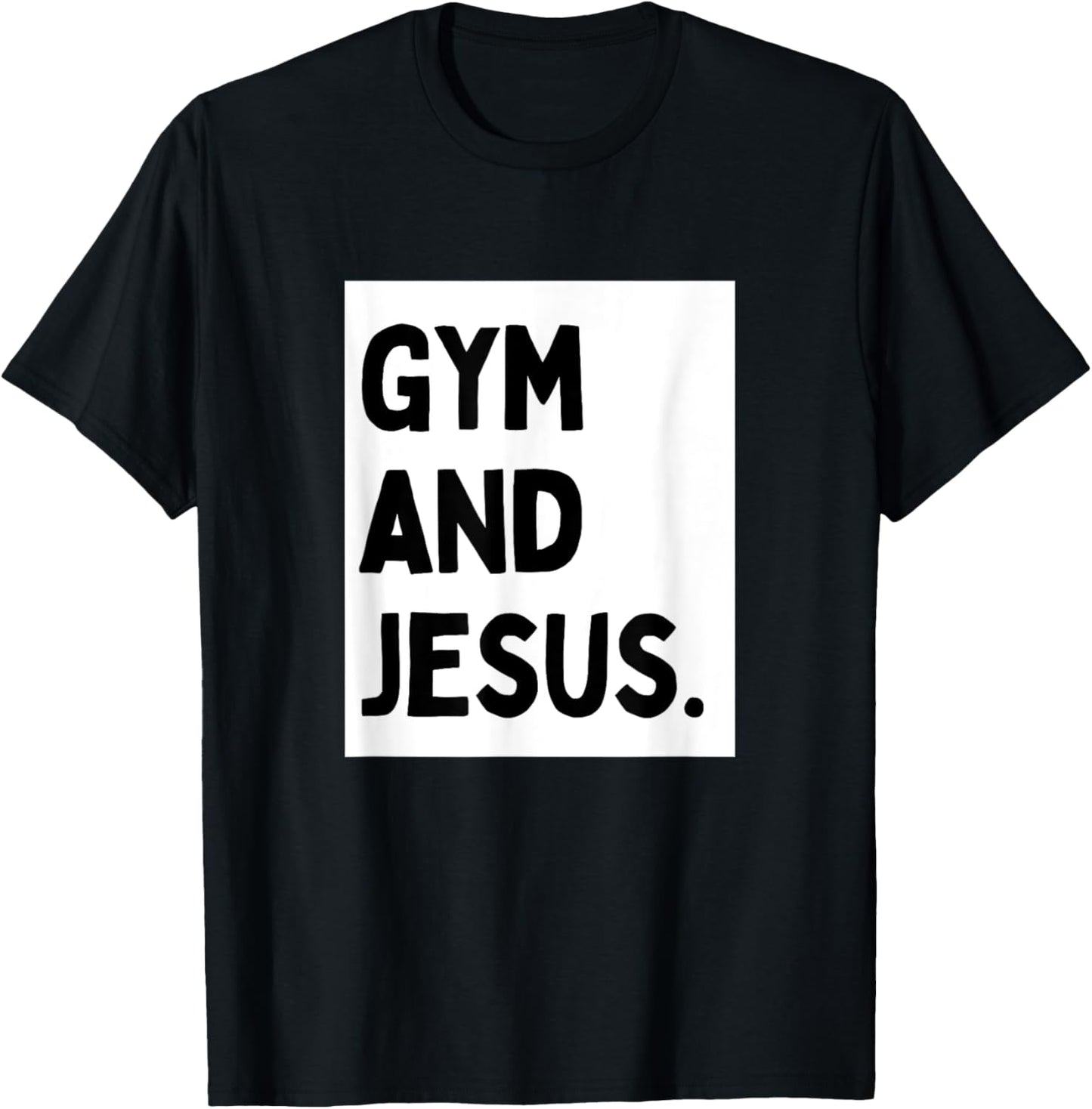 Gym And Jesus - Minimalist Christian Religious Jesus T-Shirt - T-Shirt | Black