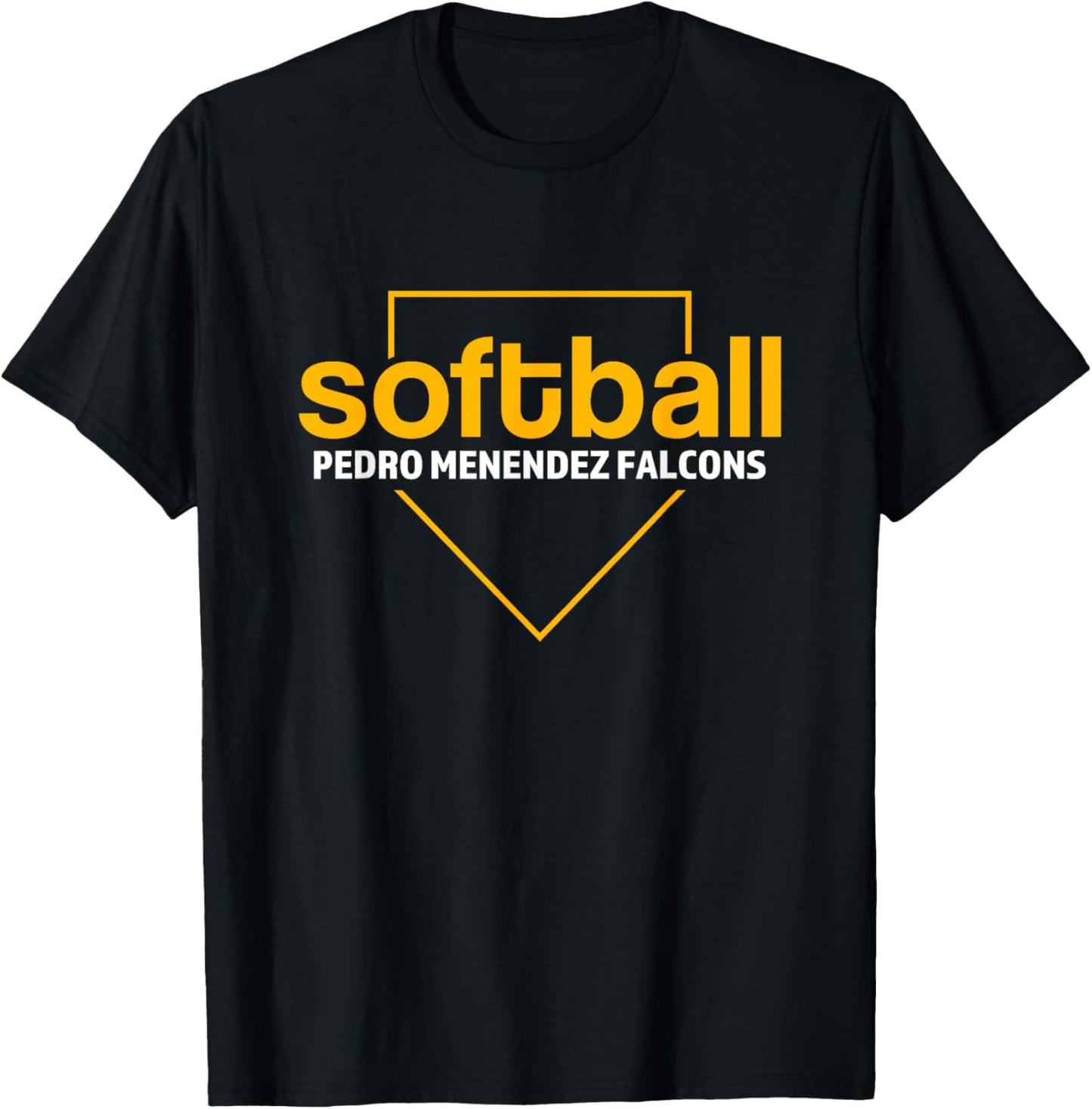 Pedro Menendez Falcons Softball Home Plate T-Shirt - T-Shirt | Black