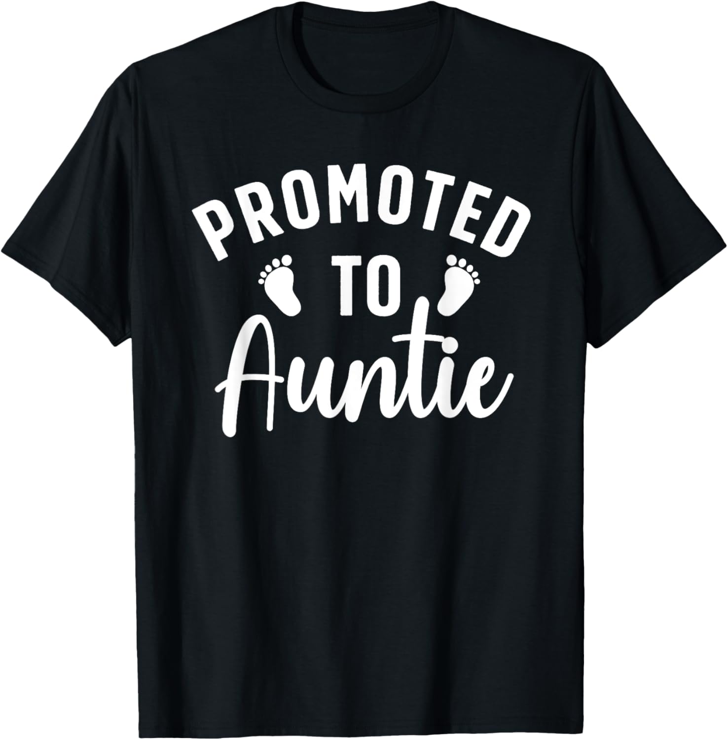Cute Promoted To Auntie Design Going To Be An Aunt T-Shirt - T-Shirt | Black