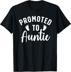 Cute Promoted To Auntie Design Going To Be An Aunt T-Shirt - T-Shirt | Black