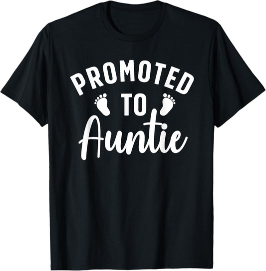 Cute Promoted To Auntie Design Going To Be An Aunt T-Shirt - T-Shirt | Black