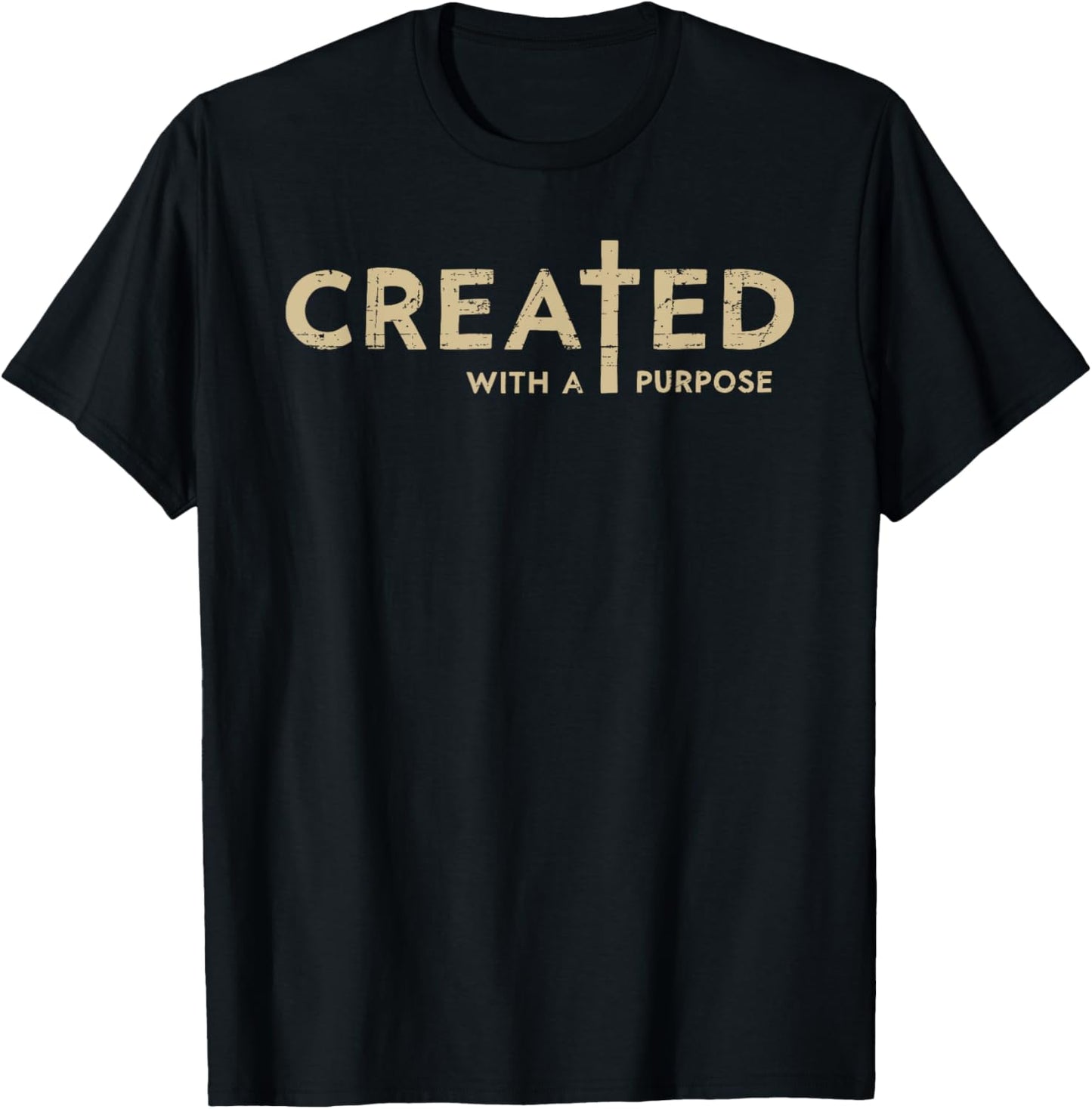 Created With a Purpose Christian Bible Study Lover T-Shirt - T-Shirt | Black