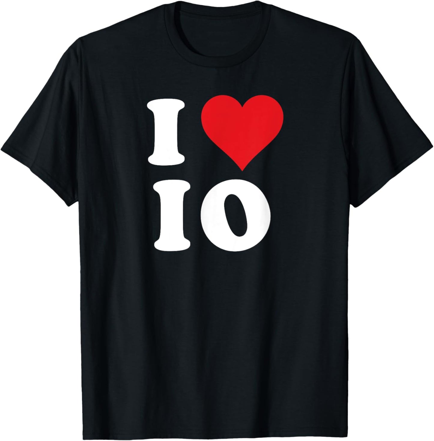 I Love IO Initials I Heart I.O. First Last Name I O T-Shirt - T-Shirt | Black