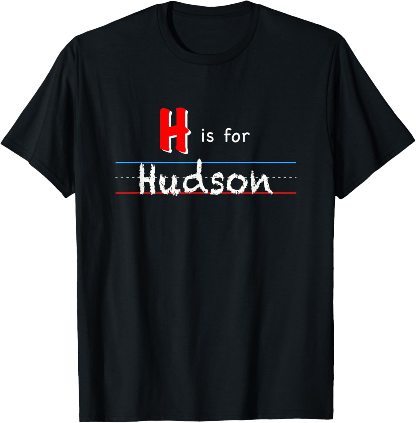 H Is For Hudson, boys custom personalized name kids school T-Shirt - T-Shirt | Black