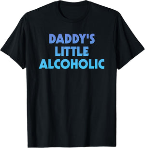 Daddy's Little Alcoholic Retro Funny Wine Lovers T-Shirt - T-Shirt | Black