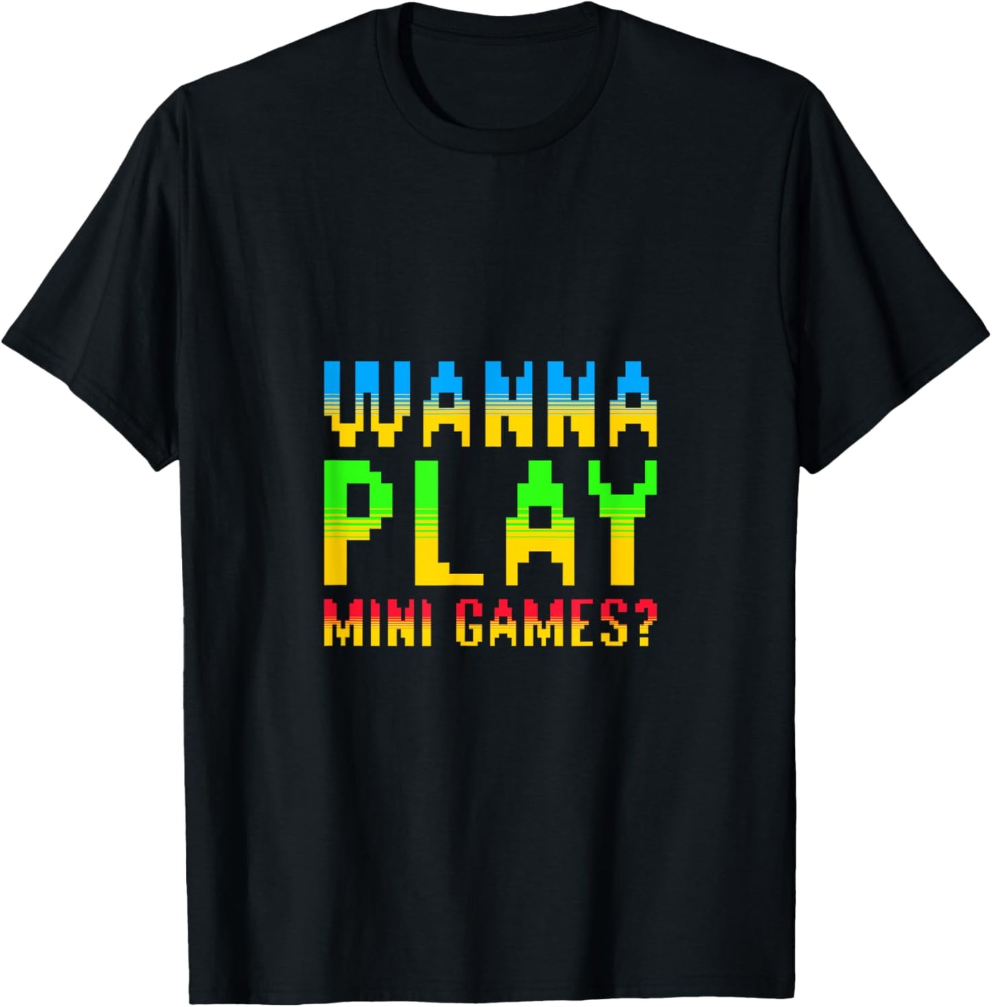 Wanna Play Mini Games? Retro Arcade Gamer Meme Monkey T-Shirt - T-Shirt | Black