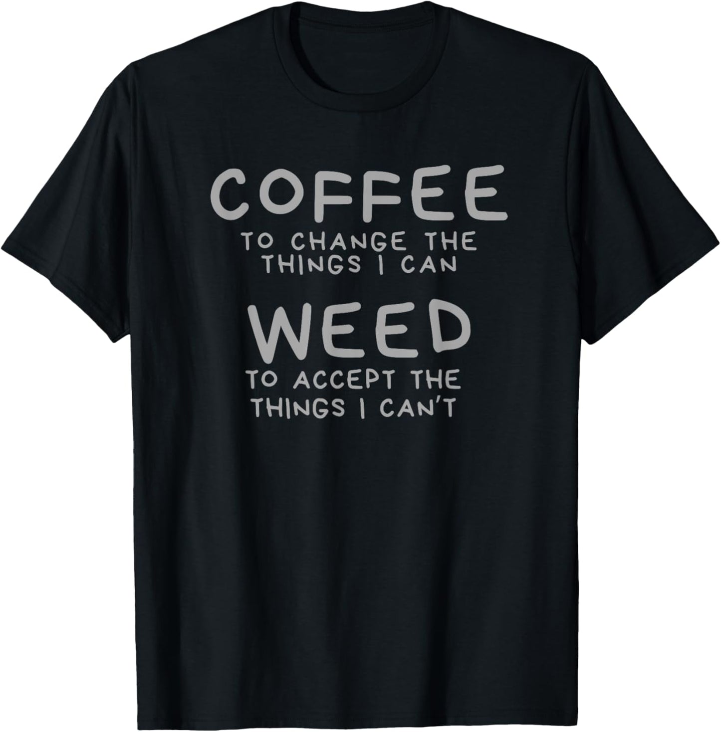 Coffee & Weed Funny Marijuana Cannabis Caffeine Pot T-Shirt - T-Shirt | Black
