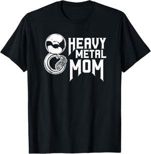 Vintage Heavy Metal Mom Tuba Sousaphone Marching Band Mom T-Shirt - T-Shirt | Black