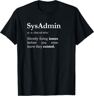 Sysadmin Definition System Administrator Men Women T-Shirt - T-Shirt | Black