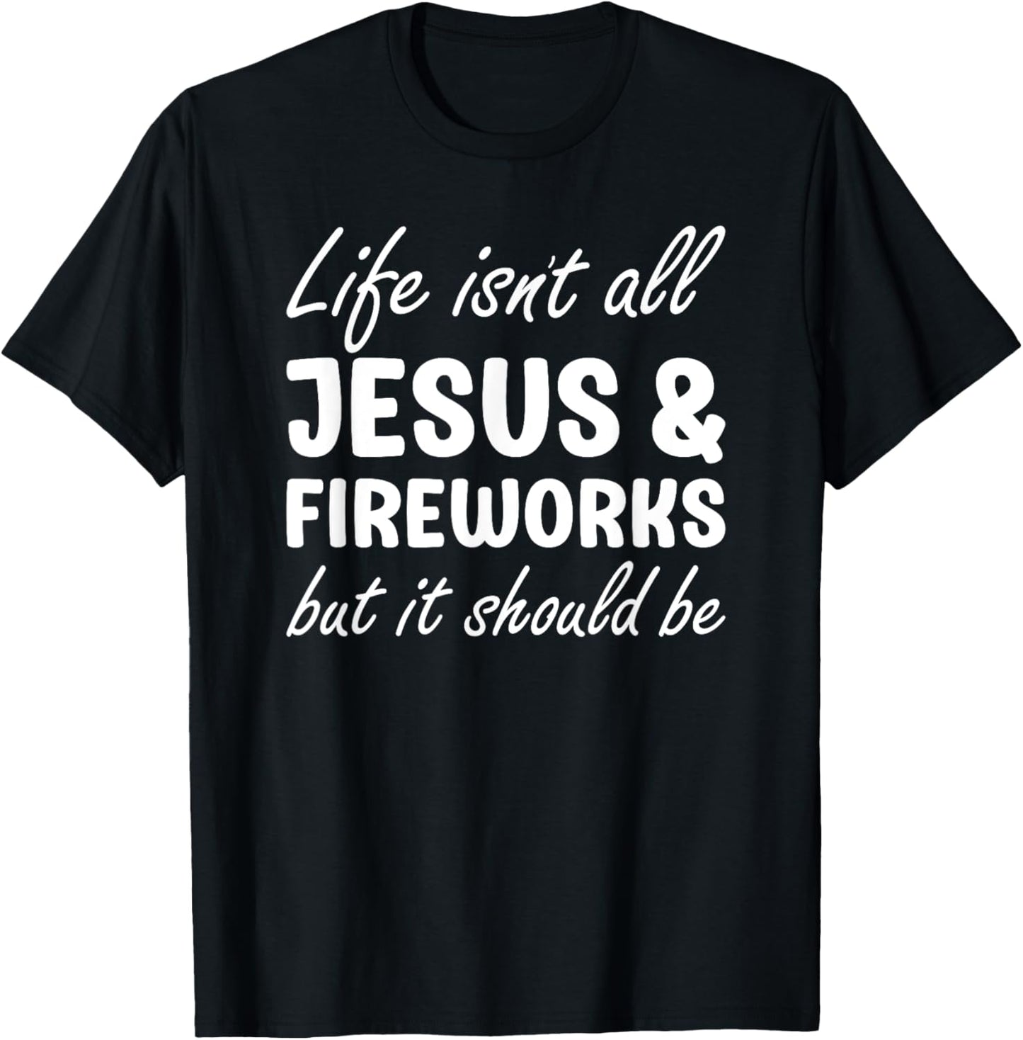 Fireworks or Women I Love Fireworks and Jesus T-Shirt - T-Shirt | Black