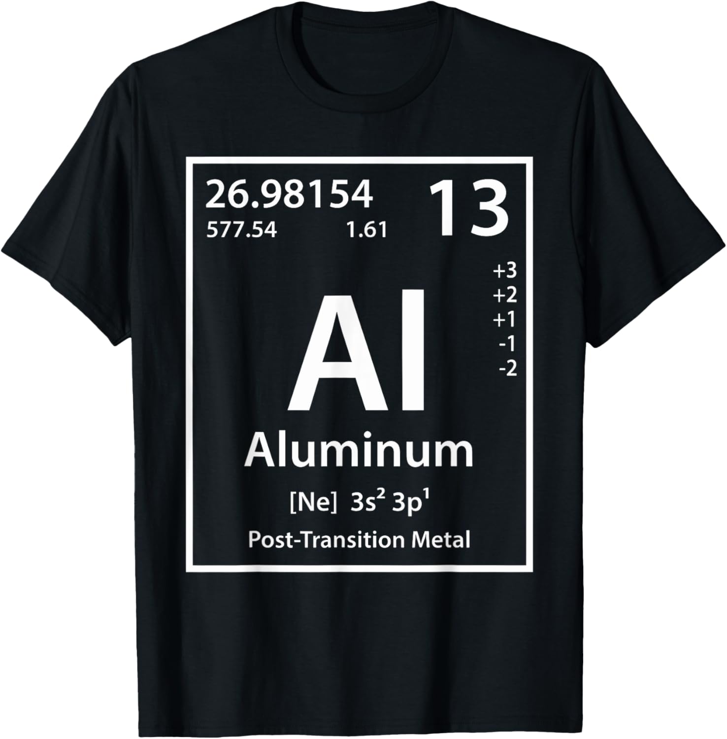 Funny Aluminum Chemical Element Periodic Table T-Shirt - T-Shirt | Black