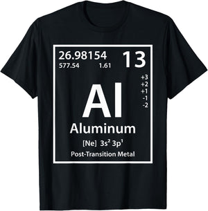 Funny Aluminum Chemical Element Periodic Table T-Shirt - T-Shirt | Black