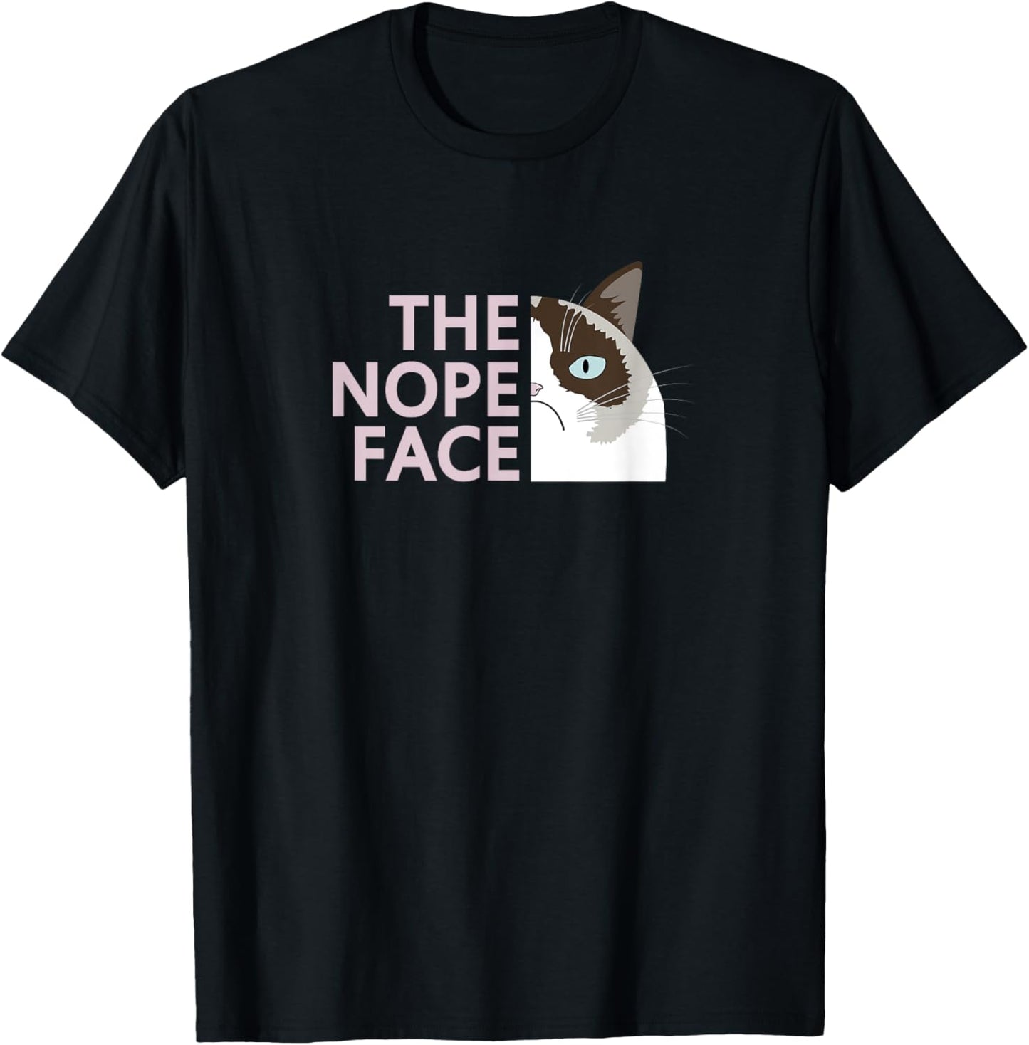 Funny Nope Cat Meme,Not Very Amused,Sarcasm Sarcastic Humor Men Women Girls Kids T-Shirt - T-Shirt | Black