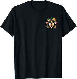 Migui da Monkey Cartoon Monkey Ape Eating Mushrooms T-Shirt - T-Shirt | Black