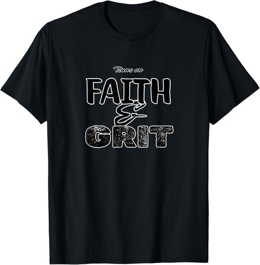 Runs on Faith and Grit T-Shirt - T-Shirt | Black