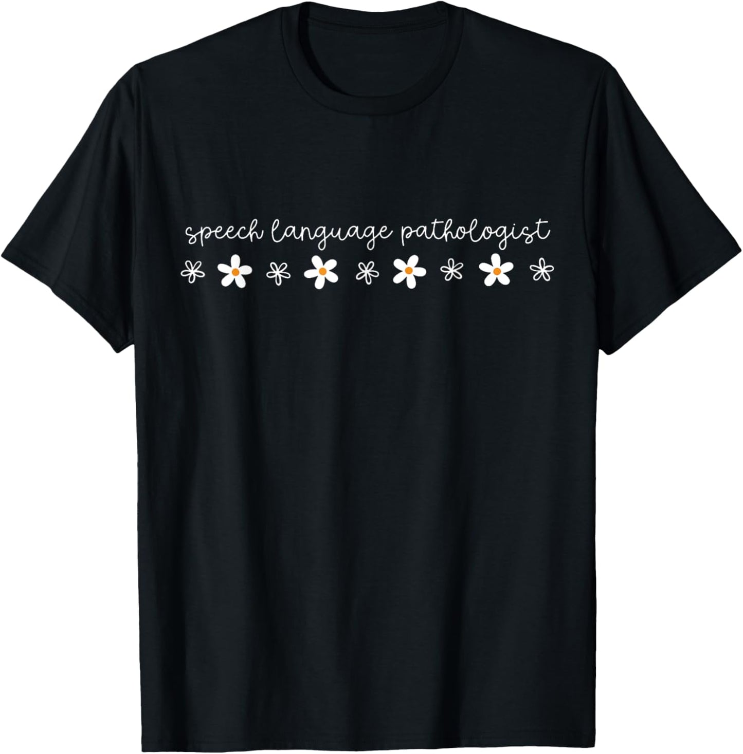 Retro Daisy Flower Speech Language Pathologist SLP Therapy T-Shirt - T-Shirt | Black