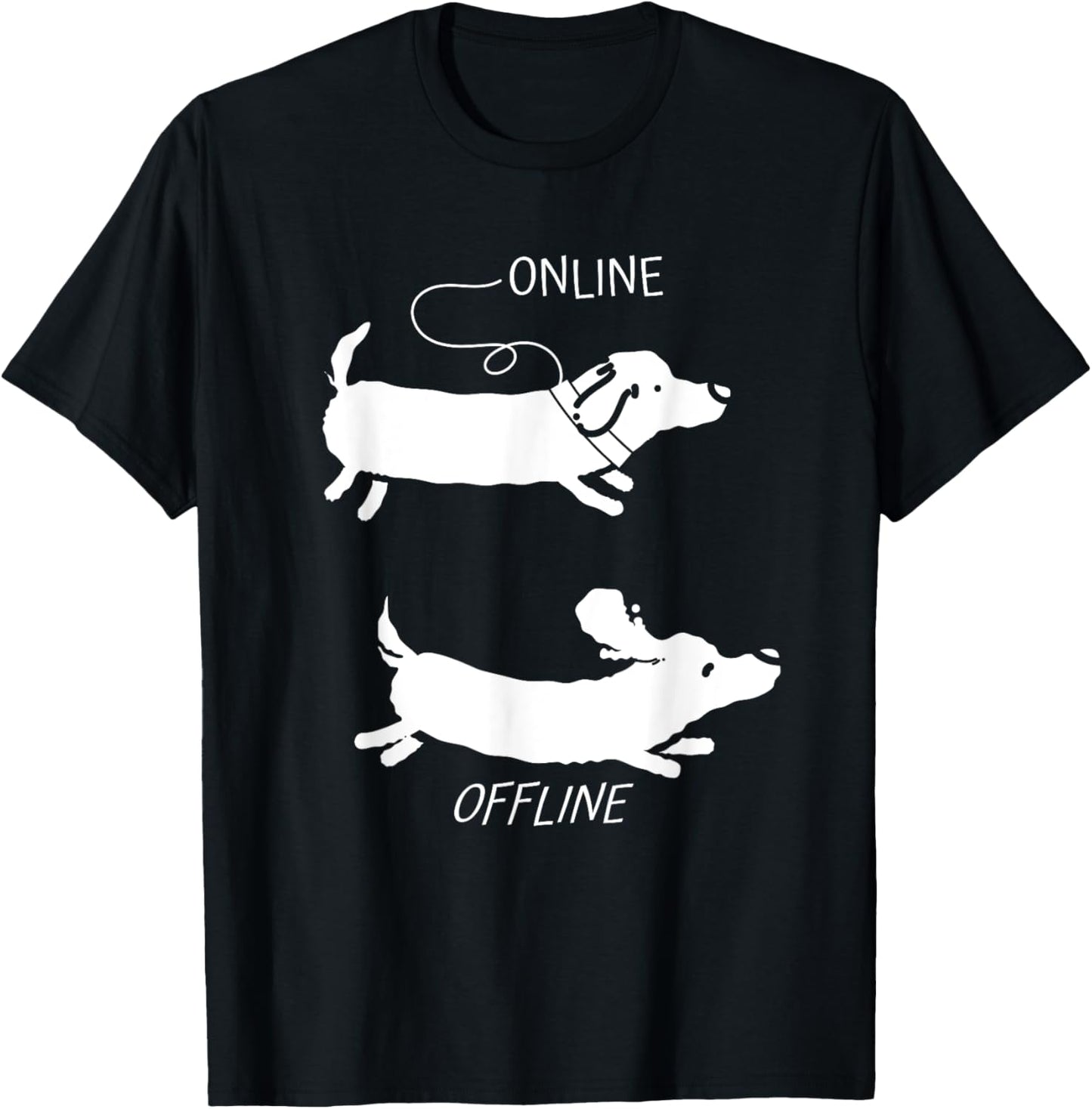 Rough-haired Dachshund Online Offline Dog Dachshund T-Shirt - T-Shirt | Black