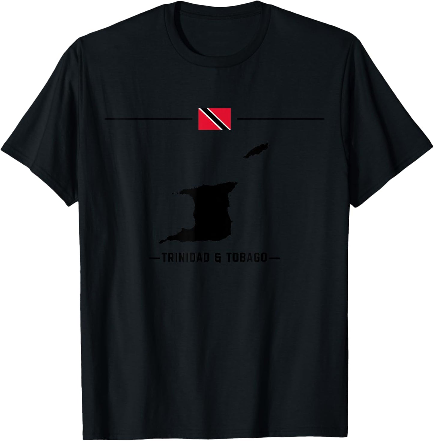 Trinidadian flag, map & country name of the Trinidad &Tobago T-Shirt - T-Shirt | Black