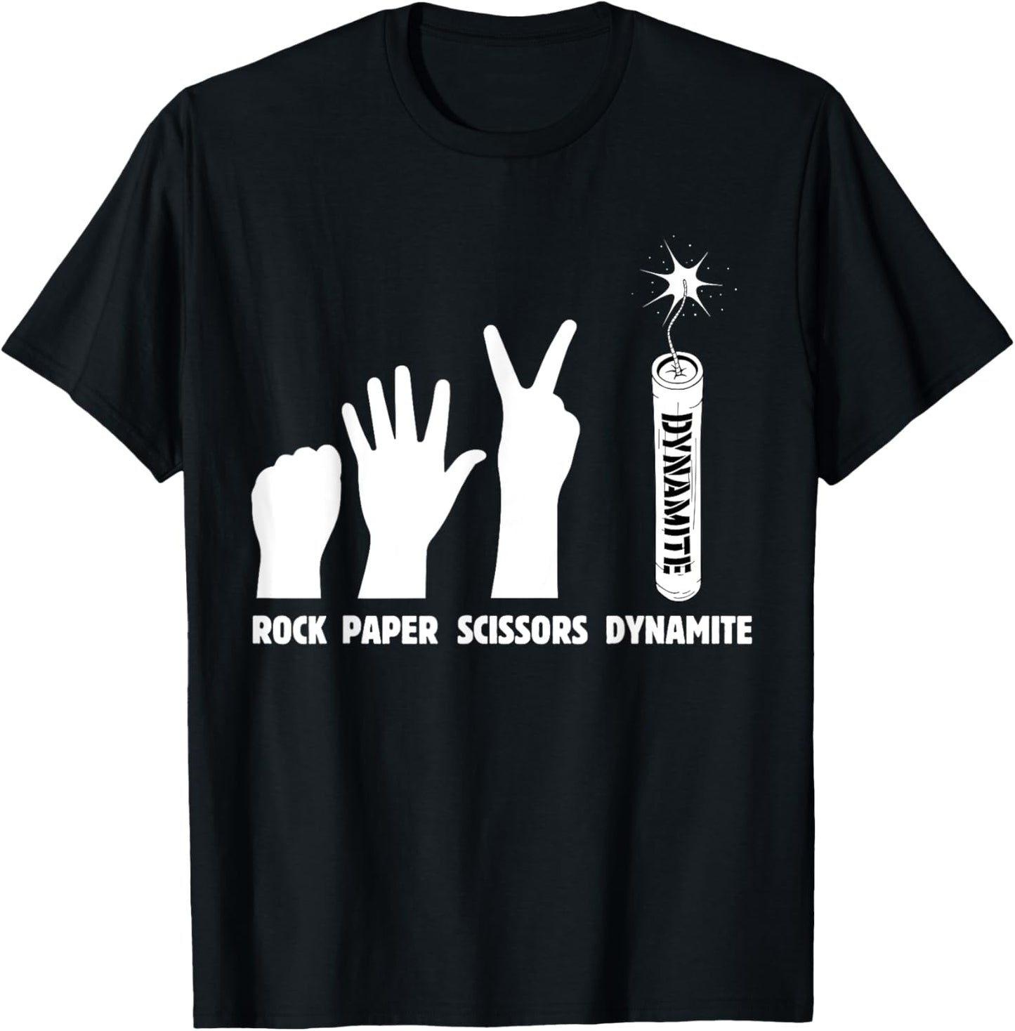 Paper Rock Scissors Dynamite | Explosive Demolition T-Shirt - T-Shirt | Black