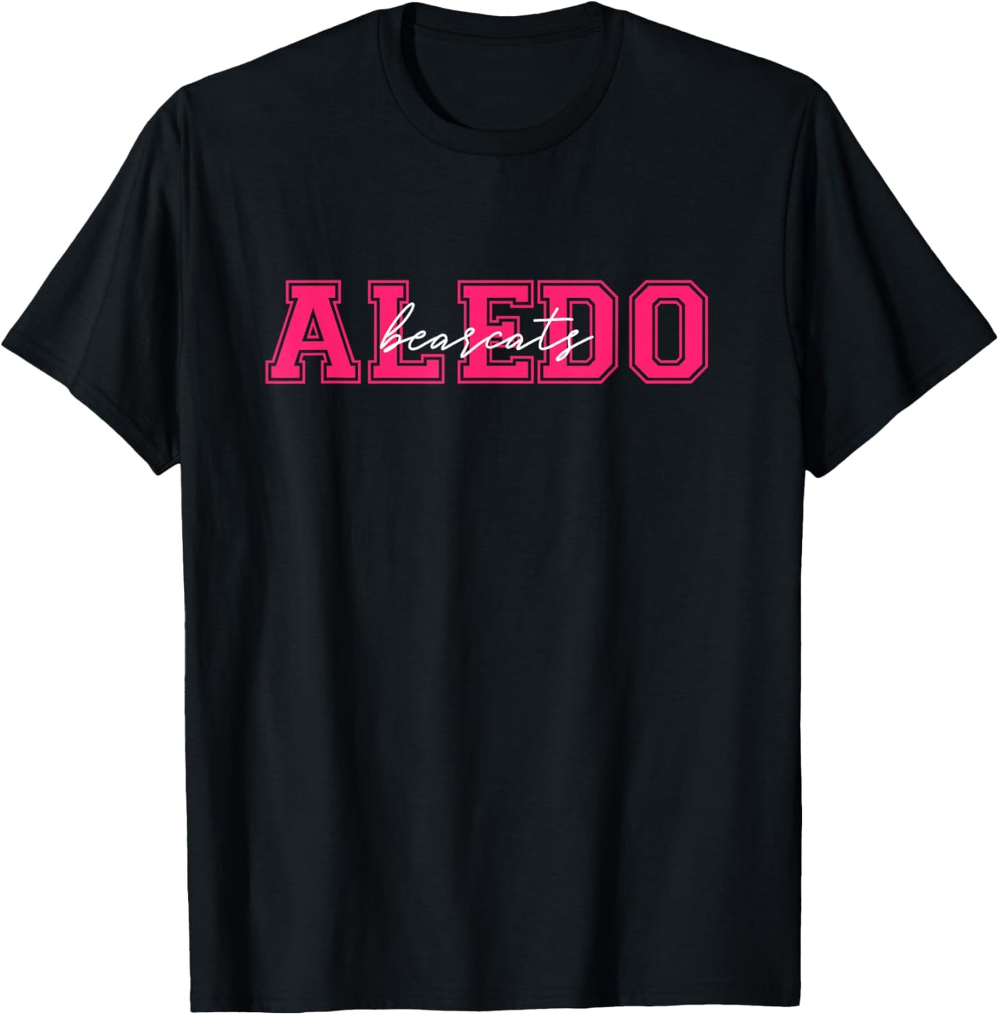 Aledo Texas Bearcats Pink Out Month Cancer T-Shirt - T-Shirt | Black