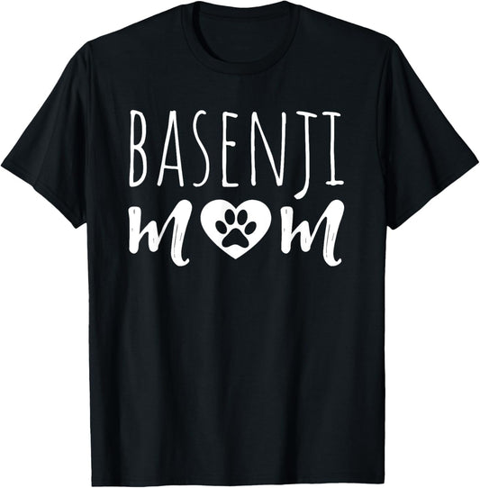 Basenji Mom Dog Lover Basenji Owner Basenji Mama Grandmother Women Girls Kids T-Shirt - T-Shirt | Black