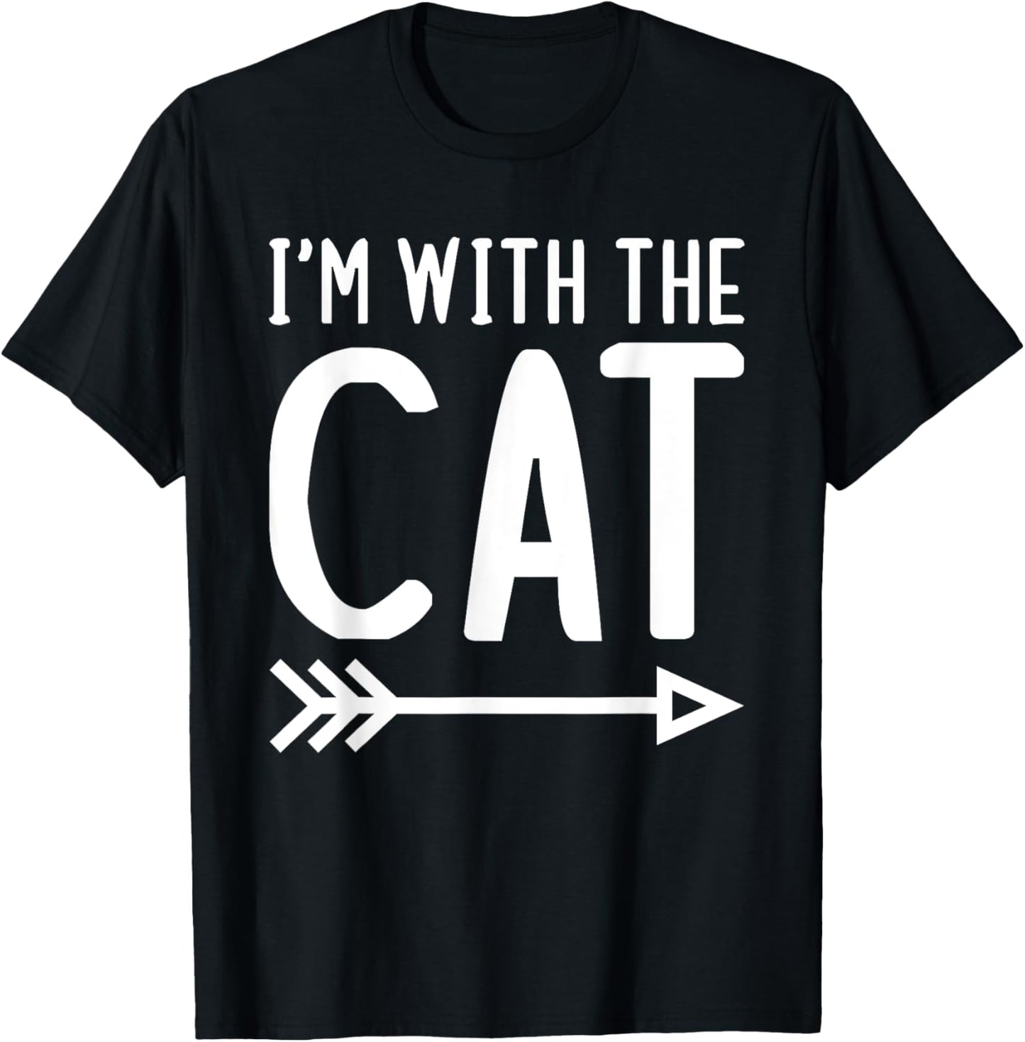 I'm With The Cat Funny Matching Halloween Couple Costume Women Kids T-Shirt - T-Shirt | Black