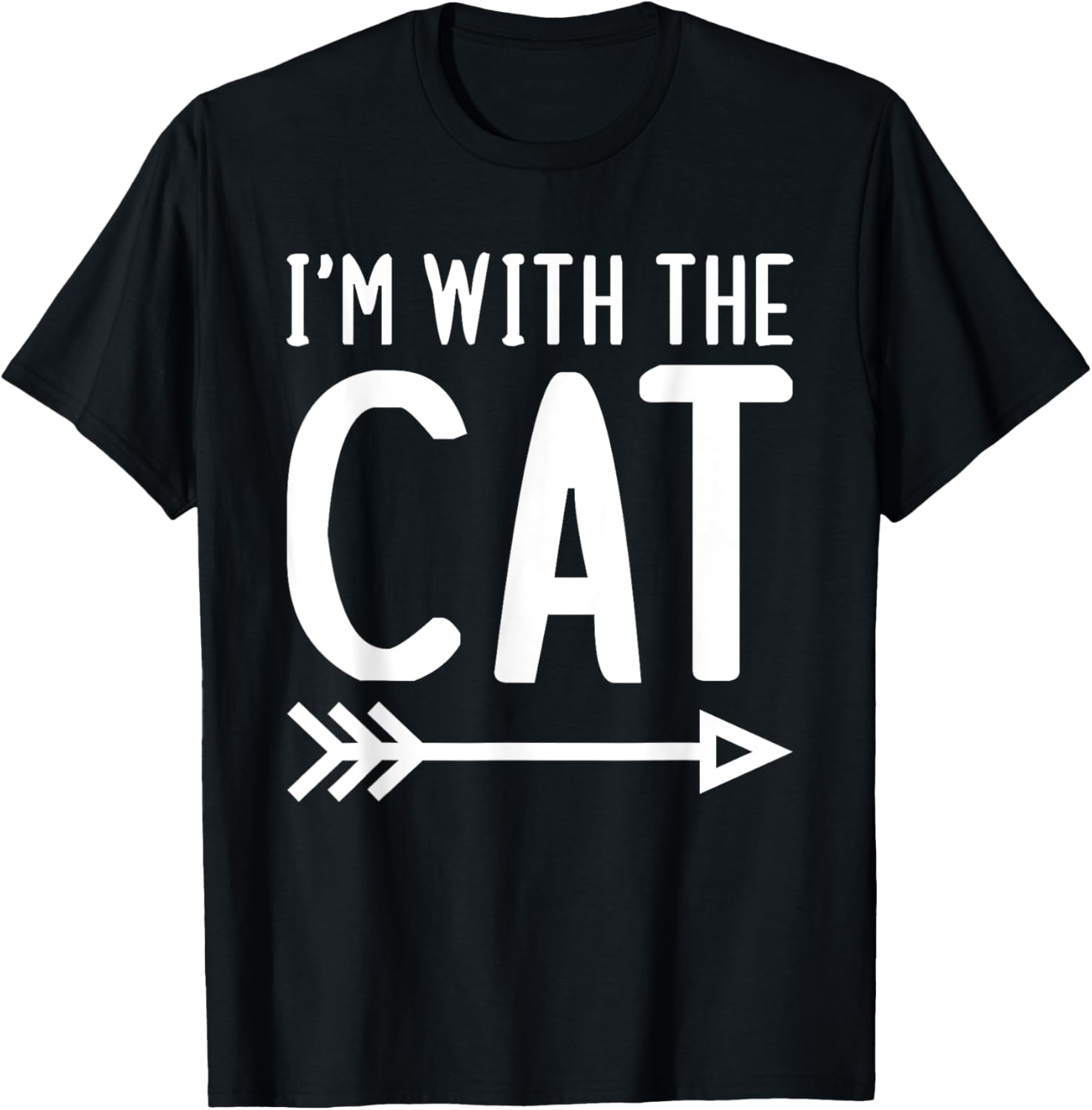 I'm With The Cat Funny Matching Halloween Couple Costume Women Kids T-Shirt - T-Shirt | Black