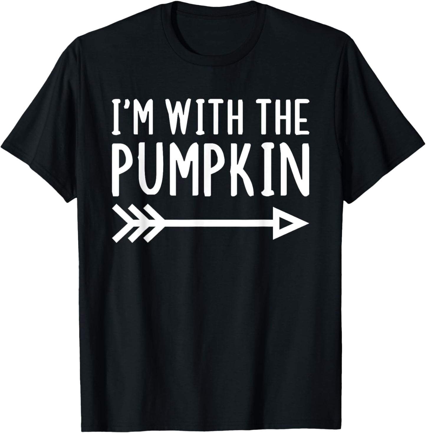 I'm With The Pumpkin Funny Matching Halloween Couple Costume T-Shirt - T-Shirt | Black