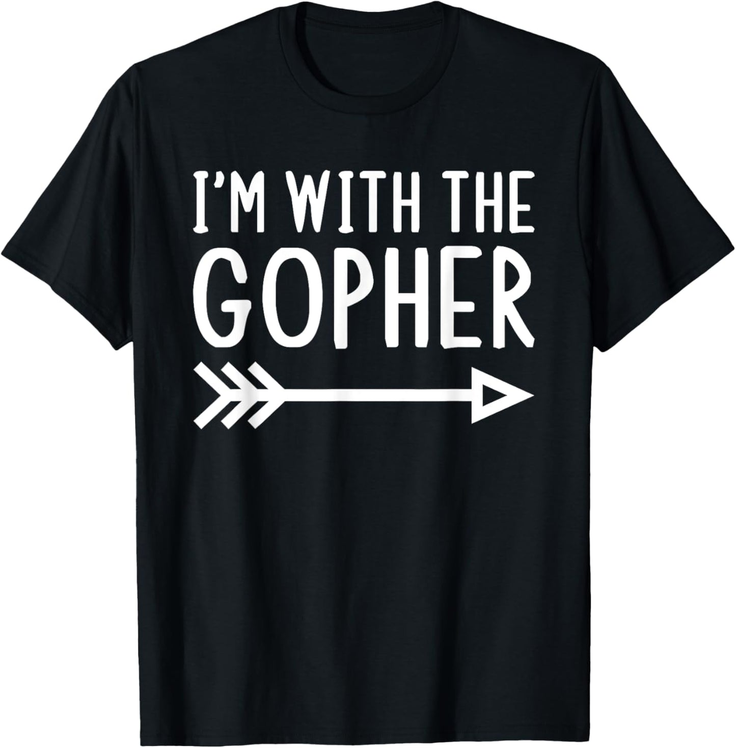 I'm With The Gopher Funny Matching Halloween Couple Costume T-Shirt - T-Shirt | Black