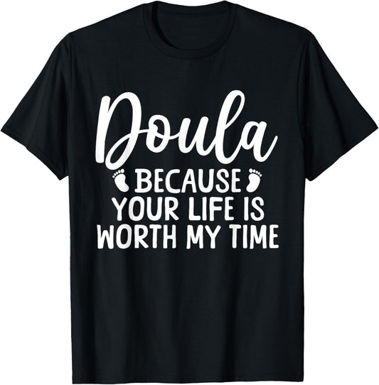 Cool Doula Design Mom Midwife Birth Worker Doula T-Shirt - T-Shirt | Black