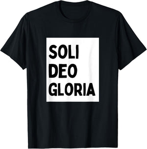 Soli Deo Gloria - Minimalist Christian Religious Jesus T-Shirt - T-Shirt | Black