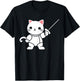 Fencing combat sport simple minimalist cat Fencing Women Kids T-Shirt - T-Shirt | Black
