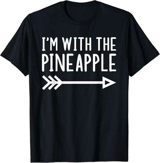 I'm With The Pineapple Funny Matching Lazy Halloween Costume T-Shirt - T-Shirt | Black