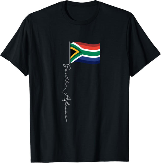 South Africa Signature Flag Pole - South African Flag T-Shirt - T-Shirt | Black