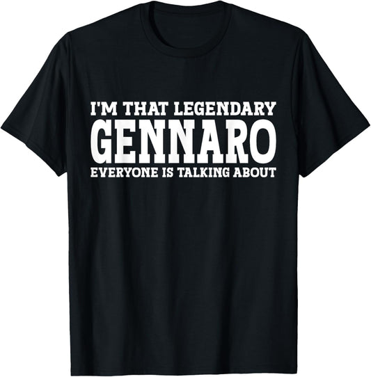 Gennaro Personal Name First Name Funny Gennaro T-Shirt - T-Shirt | Black
