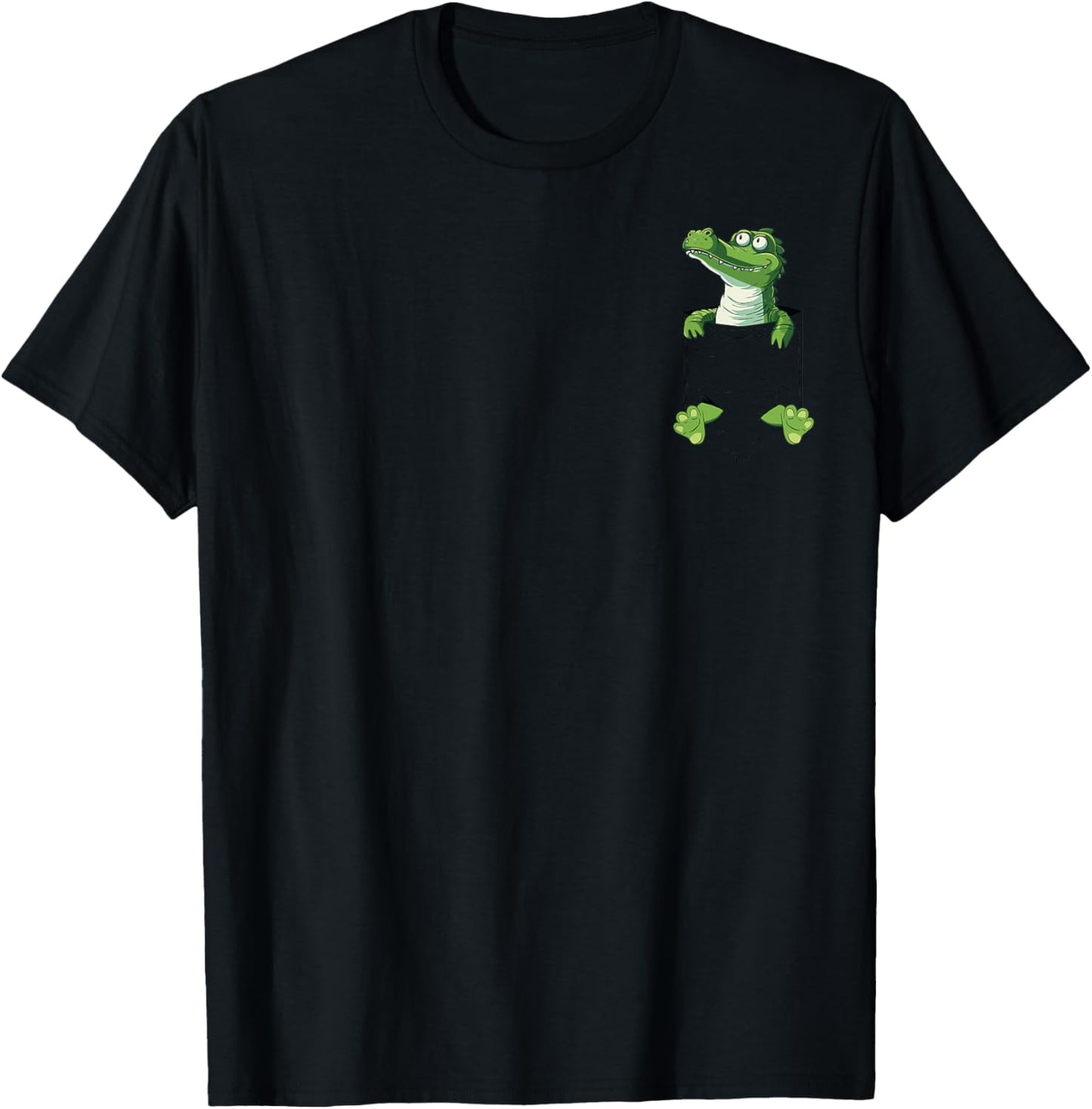 Funny Alligator lover Pet Cute Florida Alligator in a Pocket T-Shirt - T-Shirt | Black