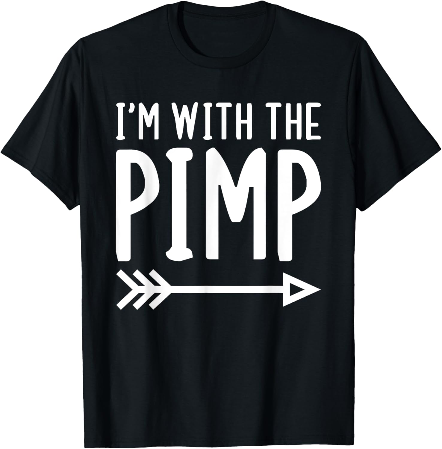 I'm With The Pimp Funny Matching Halloween Couple Costume T-Shirt - T-Shirt | Black