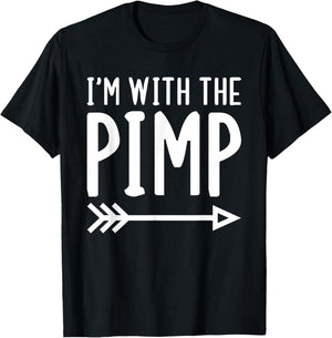 I'm With The Pimp Funny Matching Halloween Couple Costume T-Shirt - T-Shirt | Black
