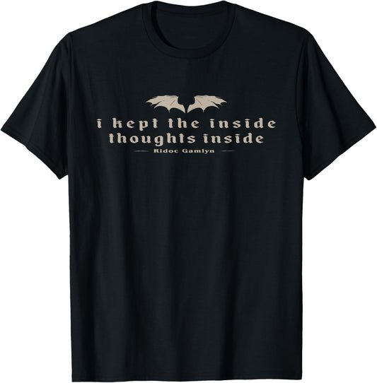 Vintage Retro I Kept The Inside Thoughts Inside Bookish T-Shirt - T-Shirt | Black
