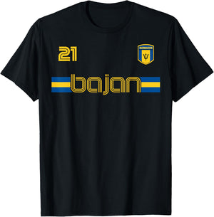 BAJAN Patriotic Retro Jersey Barbados Flag Women Kids Men T-Shirt - T-Shirt | Black
