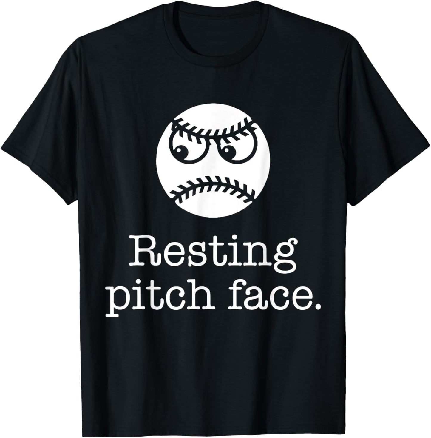 Resting Pitch Face Funny Baseball T-Shirt - T-Shirt | Black