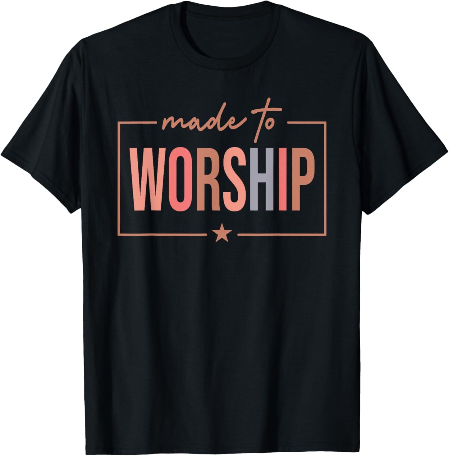 Christian God Jesus Made to Worship The Lord Faith T-Shirt - T-Shirt | Black